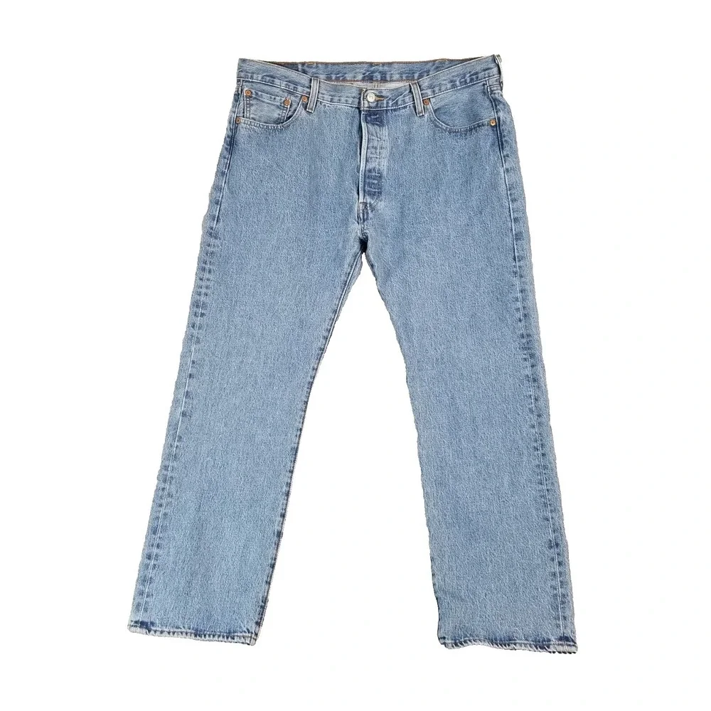 Levi's 501 jeans men's 40 x 30 original button fly blue denim pants retro
